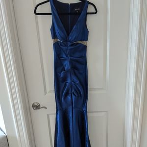 Xscape blue mermaid gown worn once